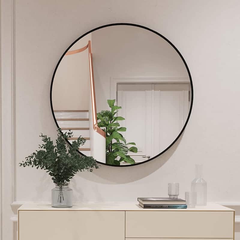 Round Mirror Wall Mounted, Circle Bathroom Vanity Wall Mirror with Metal Frame - 16/20/24/30/32/36"
