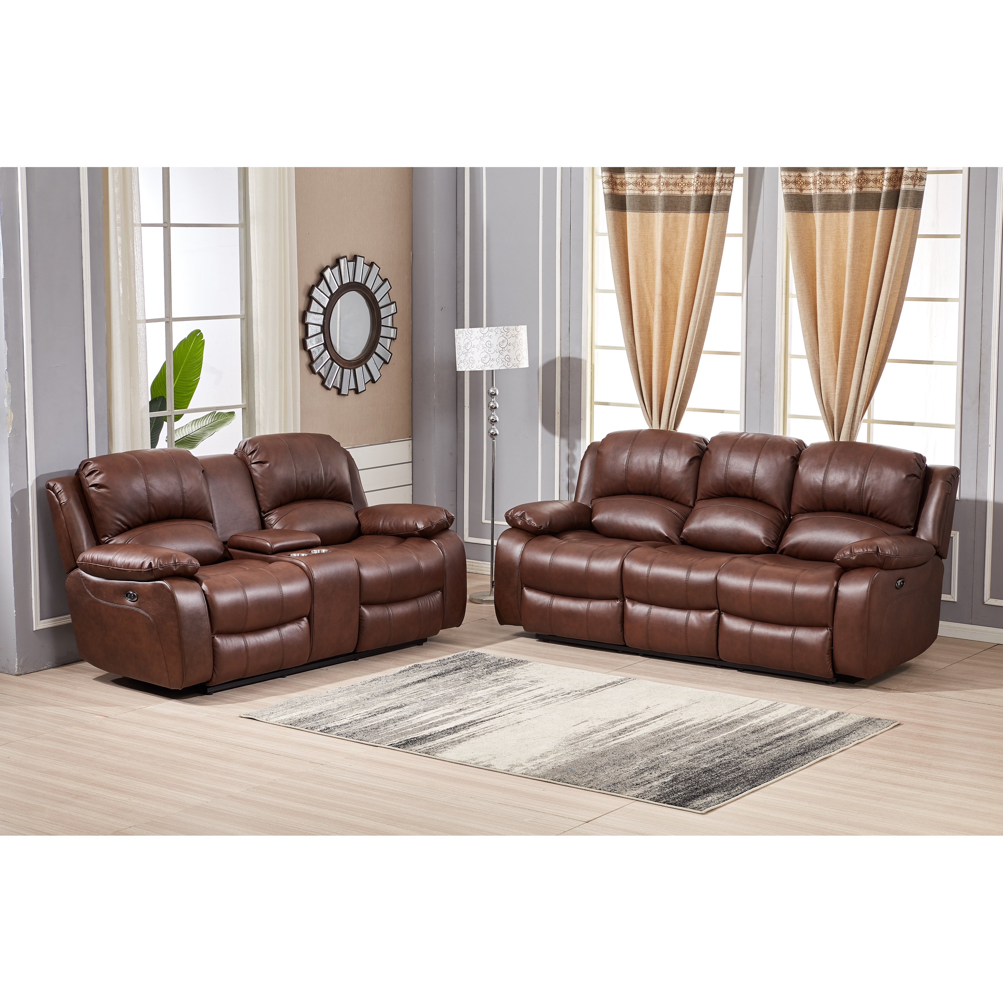 Betsy furniture large microfiber reclining sectional living room sofa sales