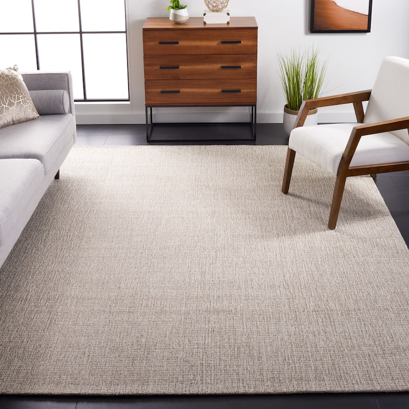 SAFAVIEH Handmade Abstract Lottie Modern Wool Rug - 12' x 16' - Ivory/Grey - Rectangle