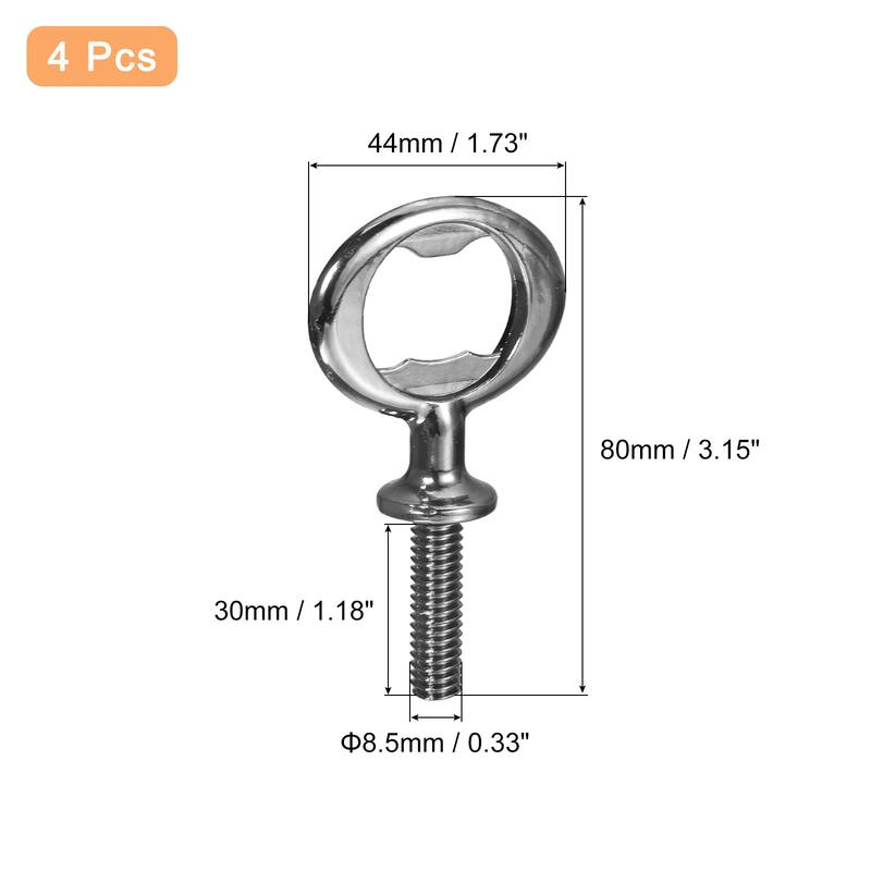 Bottle Opener, 4Pcs Zinc Alloy Threaded Hardware for DIY Craft - Metallic Black - 80mm