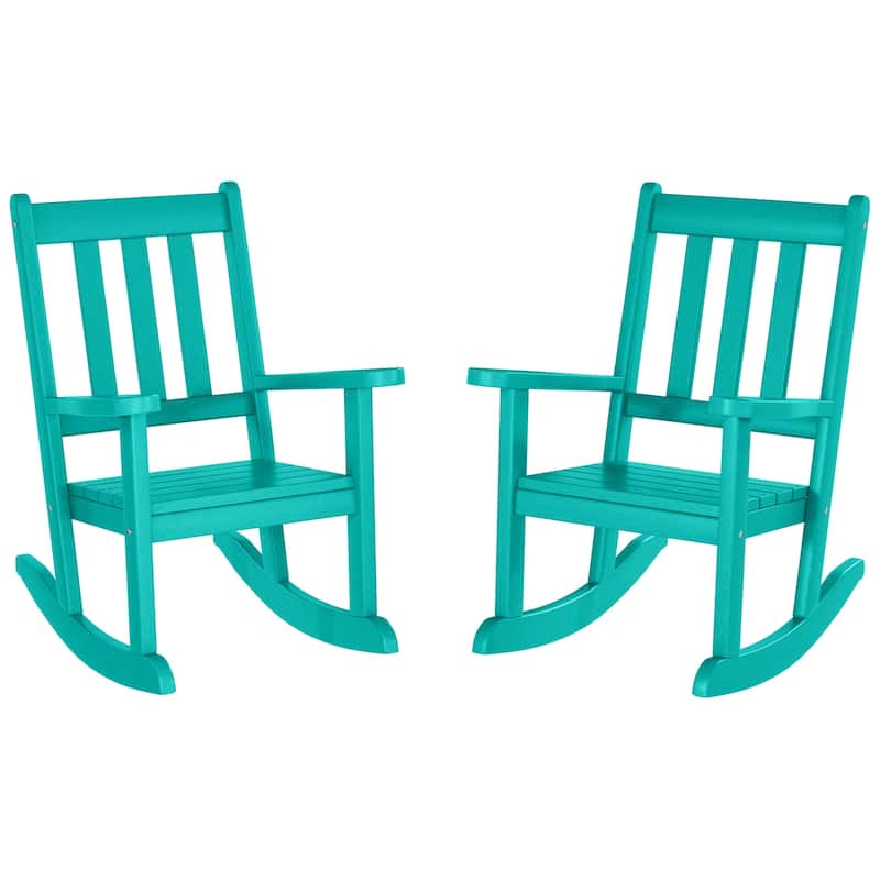 Laguna Kids Outdoor Poly Rocking Chair (Set of 2) - Turquoise