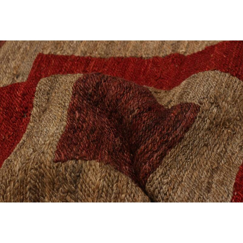 ECARPETGALLERY Flat-Weave Lahor Finest Red Wool Tapestry Kilim - 12'5 x 14'7