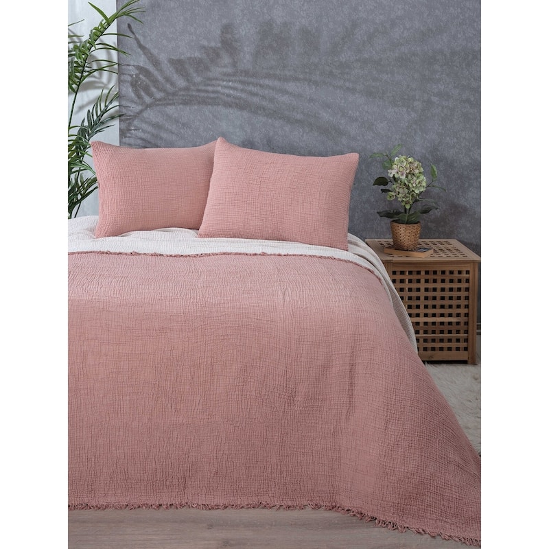 Sussexhome Soft Turkish Cotton Muslin Bed Shams, 2 Pieces Shams - Brick - 20x35 inches