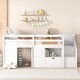 preview thumbnail 2 of 11, White Twin Wood Loft Bed with Storage Shelves, Drawers, and Desk