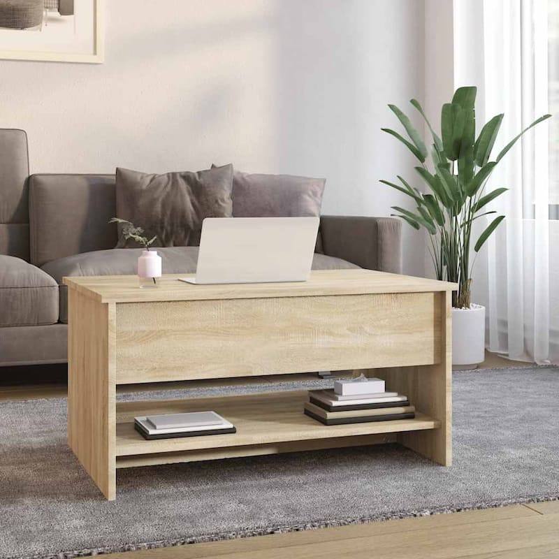 vidaXL Coffee Table Lift Top End Table Accent Side Sofa Table Engineered Wood - 31.5" x 19.7" x 16.7"