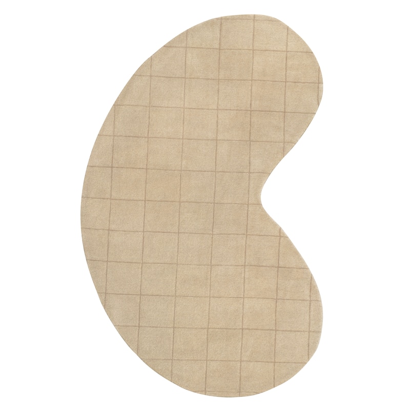 JONATHAN Y Alhambra Modern Plaid Grid Handwoven Wool Beige/Light Brown Area Rug - 4 X 6