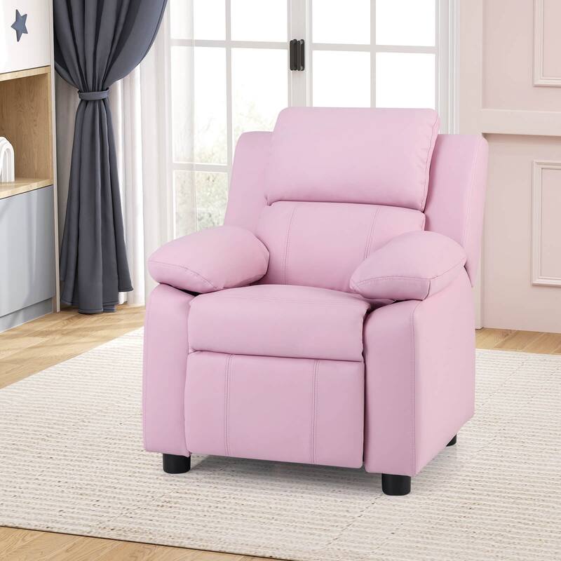PU Leather Kids Recliner with Armrest & Headrest Lounge 3 Color - See Details