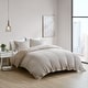 preview thumbnail 1 of 11, Adalyn 4 Piece Cotton and Rayon from Bamboo Blend Waffle Weave Comforter Cover Set w/removable insert by Clean Spaces Taupe - Full - Queen