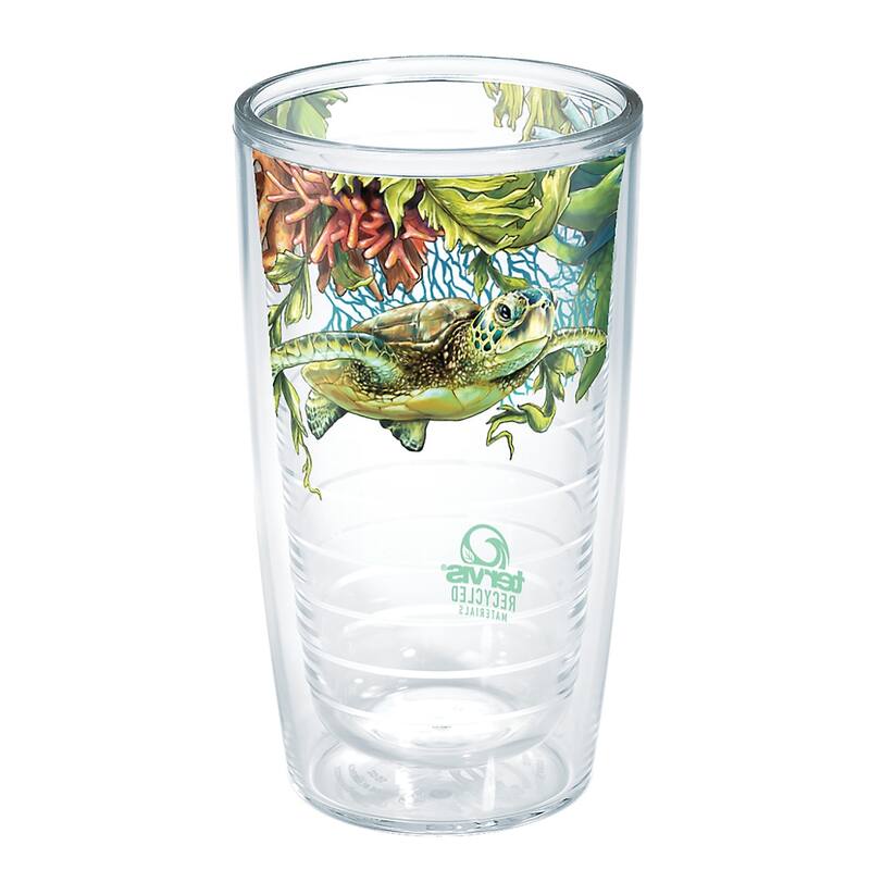 Tervis Recycled Made in USA Double Walled Insulated Travel Tumbler, Sea Turtle & Coral - 16oz - 16oz