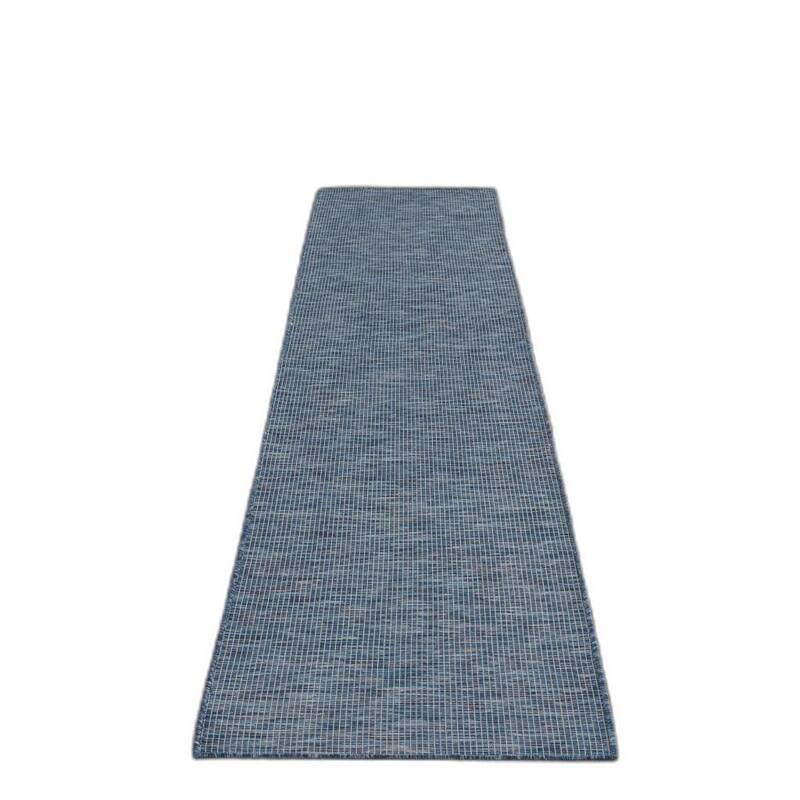 HomeRoots 12' Navy Blue Power Loom Runner Rug - 12' Runner