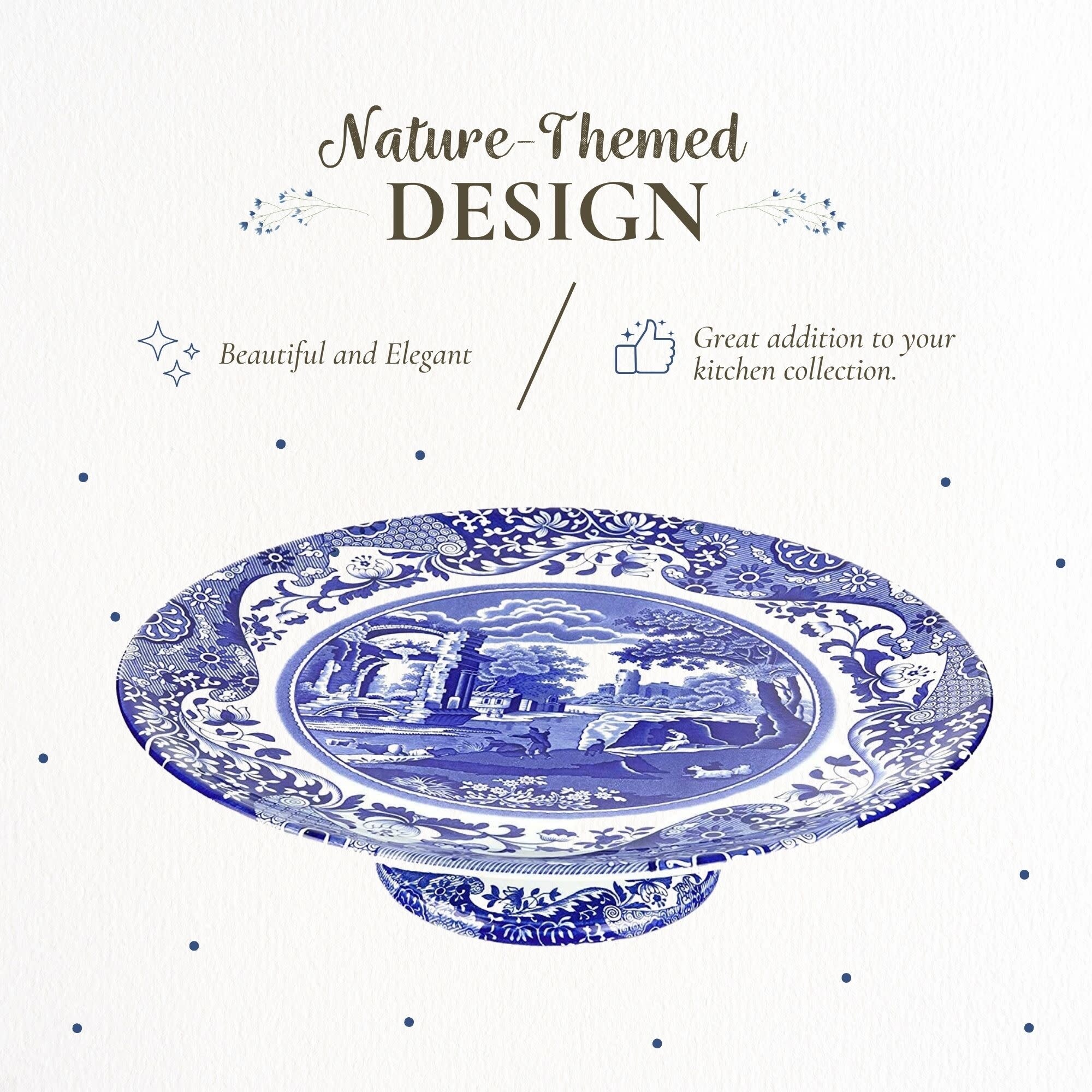 Spode Blue Italian Footed Cake Plate - 10.5 in - Bed Bath & Beyond
