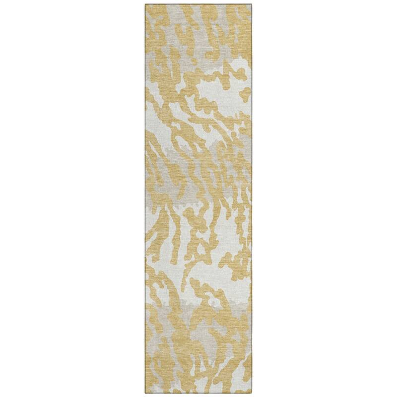 Machine Washable Indoor/ Outdoor Chantille Abstract Animal Print Rug