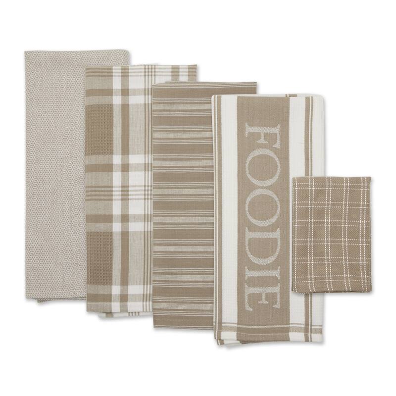DII Foodie Dishtowel And Dishcloth 5 Piece