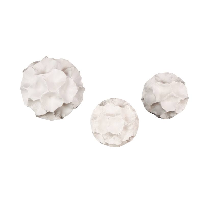 Gold or White Resin Decorative Orbs & Vase Filler with Varying Sizes (Set of 3)