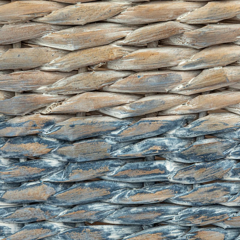 Various Woven Water Hyacinth and Rattan Dip Dyed Baskets, Set of 5 - 22.0"L x 16.0"W x 18.5"H