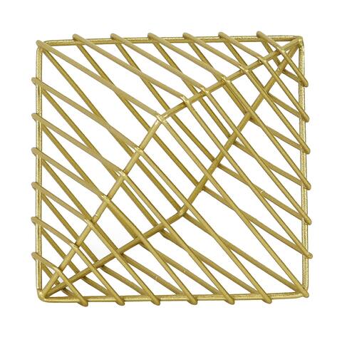 Offex Abstract Metal Table Decor - Gold - Small - 8"L x 5.75"W x 5.75"H