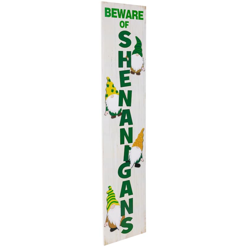 Beware of Shenanigans St. Patricks Day Wall Sign - 36"