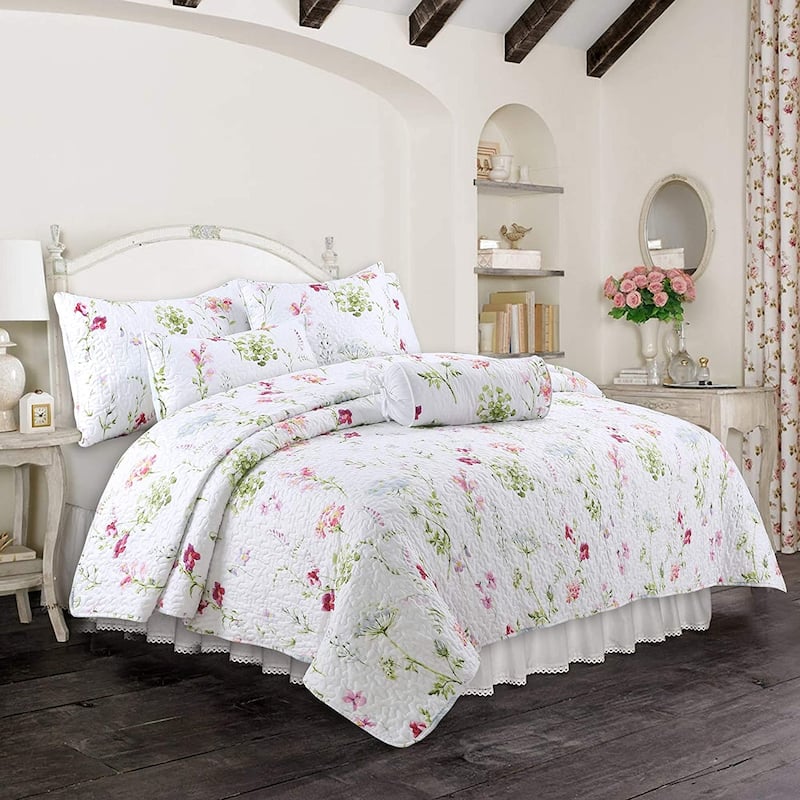 Cozy Line Carlotta Floral Quilt Bedding Set - King - 3 Piece