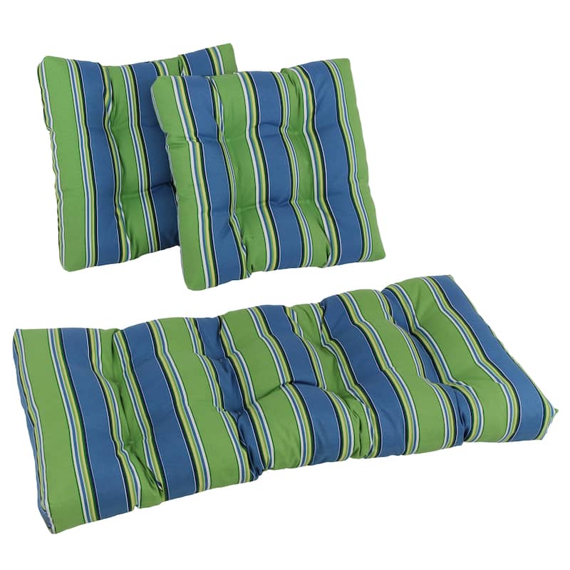Tufted Indoor/Outdoor Settee Cushion Set (Set of 3) - Haliwell Caribbean