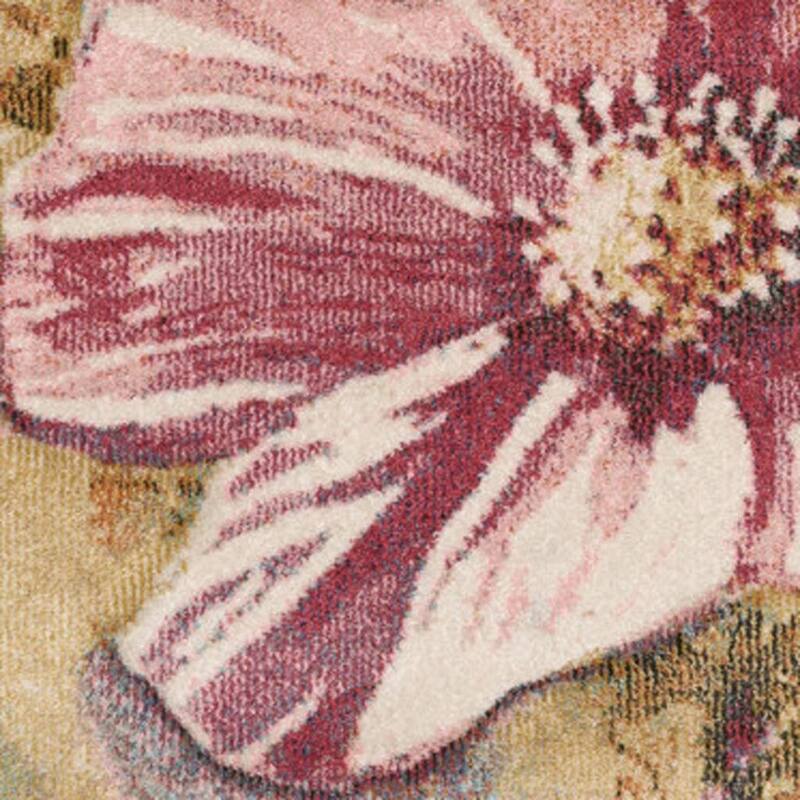 HomeRoots Floral Modern Rectangle Area Rug - 5' X 8'