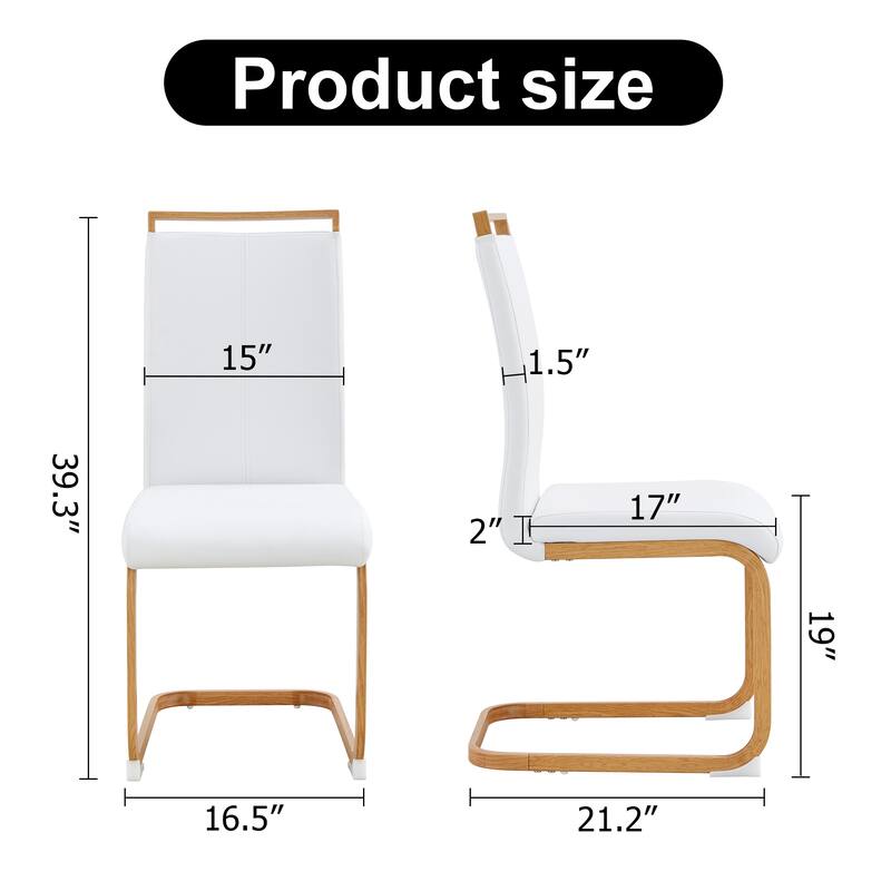 Modern Dining Chair Set of 4, High Back Upholstered Side Chair with C-Shaped Tube Metal Legs Office Chair, Club Guest Chair