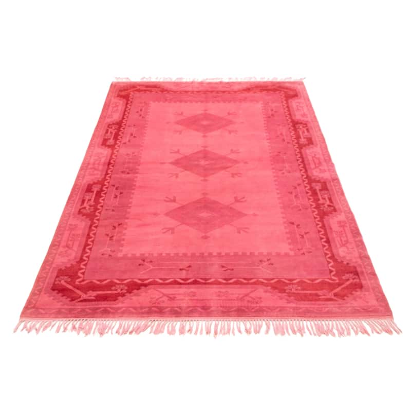 ECARPETGALLERY Hand-knotted Color Transition Pink Wool Rug - 6'2 x 9'9