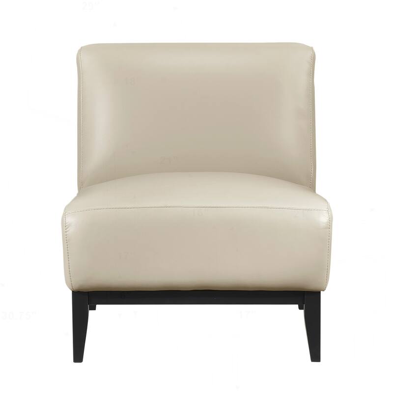 Luxurious Leather Accent Chair for Ultimate Comfort and Style - Beige