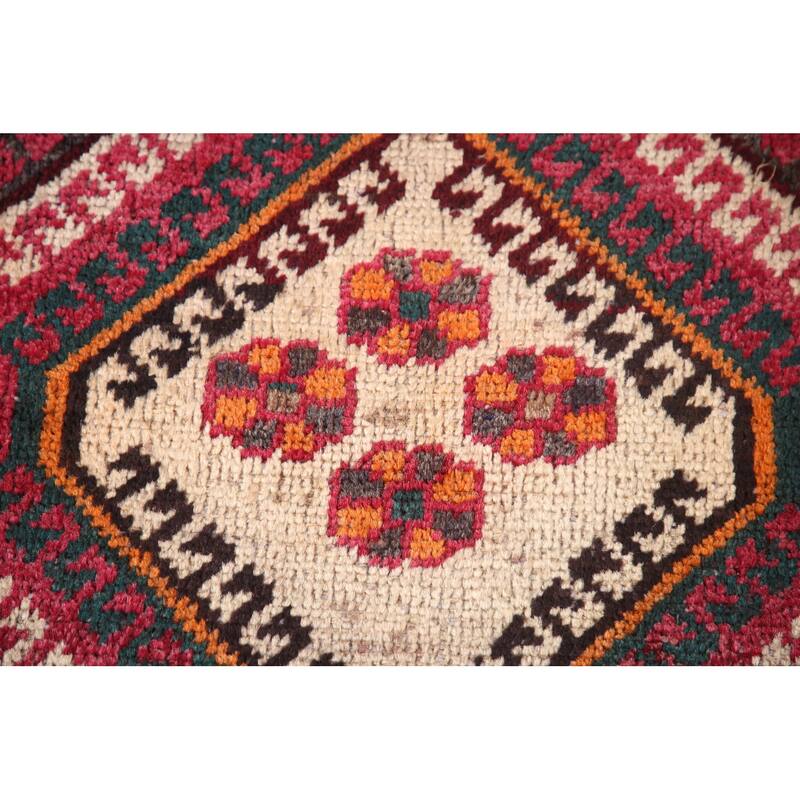 Geometric Bakhtiari Persian Vintage Area Rug Hand-knotted Wool Carpet - 4'2"x 7'3"
