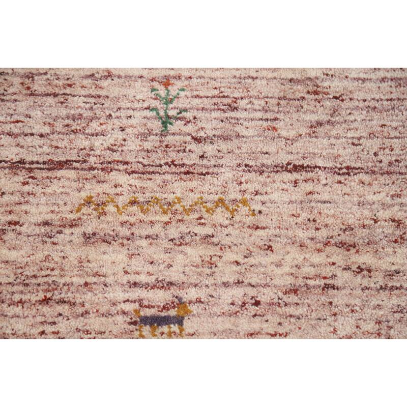 Hand Knotted Oriental 100% Wool Carpet Tribal Animal Pictorial Multi-Colored Gabbeh Area Rug - 10' 9'' X 7' 9''