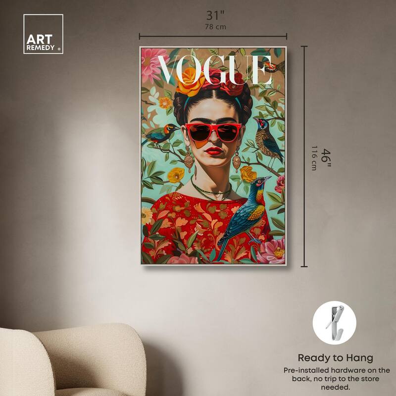 Birds and Icon Floral Canvas by Art Remedy