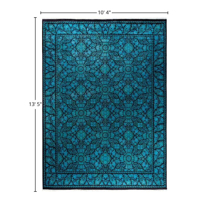 Fine Vibrance One-of-a-Kind Handmade Area Rug - Blue, 10' 4" x 13' 5" - 10' 4" x 13' 5"