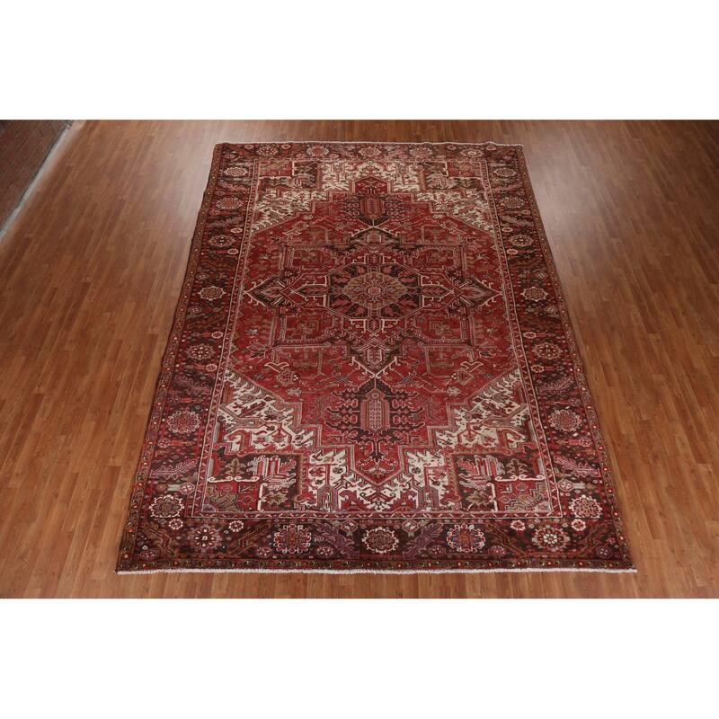 Vegetable Dye Heriz Persian Living Room Area Rug Wool Hand-knotted - 9'6" x 12'10"