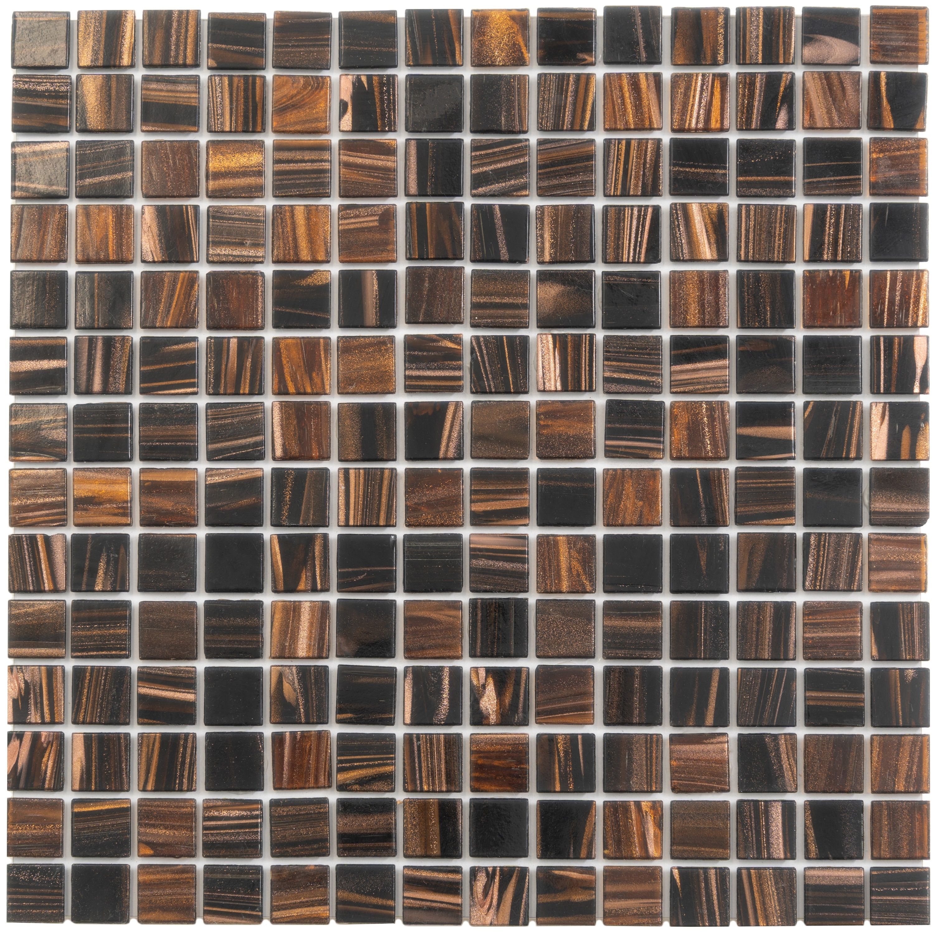 Apollo tile 12" x 12" Mingles Glossy Dark Brown Glass Tile (20 sq ft/case) - 20 Pack