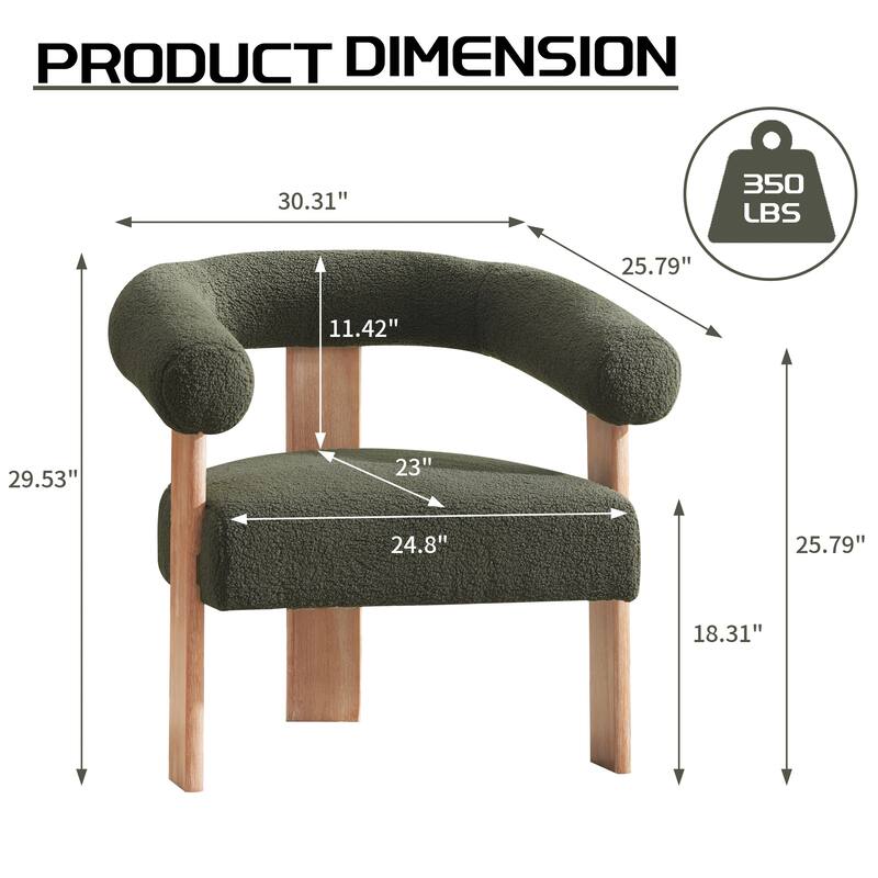 Accent Chair Living Room Chair with Solid Wood Frame