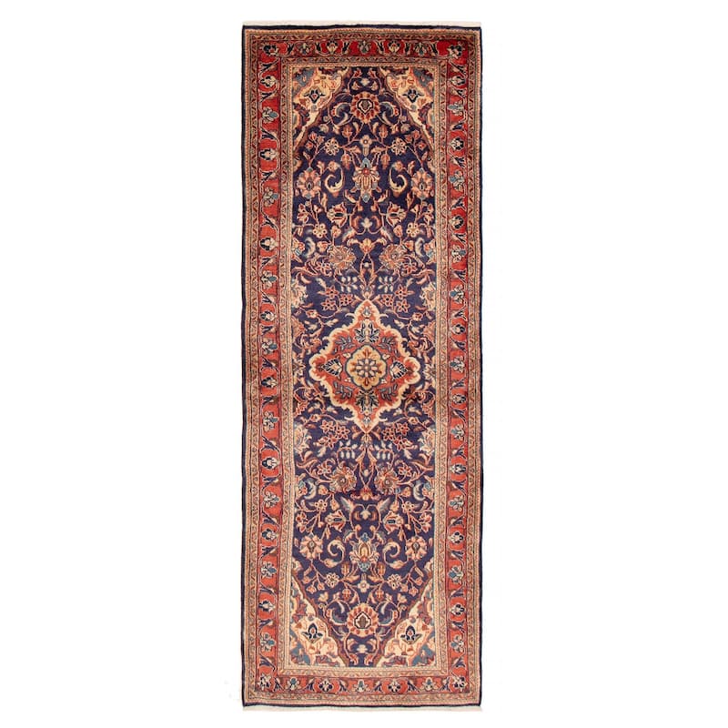 Andelz Navy, Red Rug 4'5" x 11'7" - 3'5 x 10'0 - Navy - 3'5 x 10'0