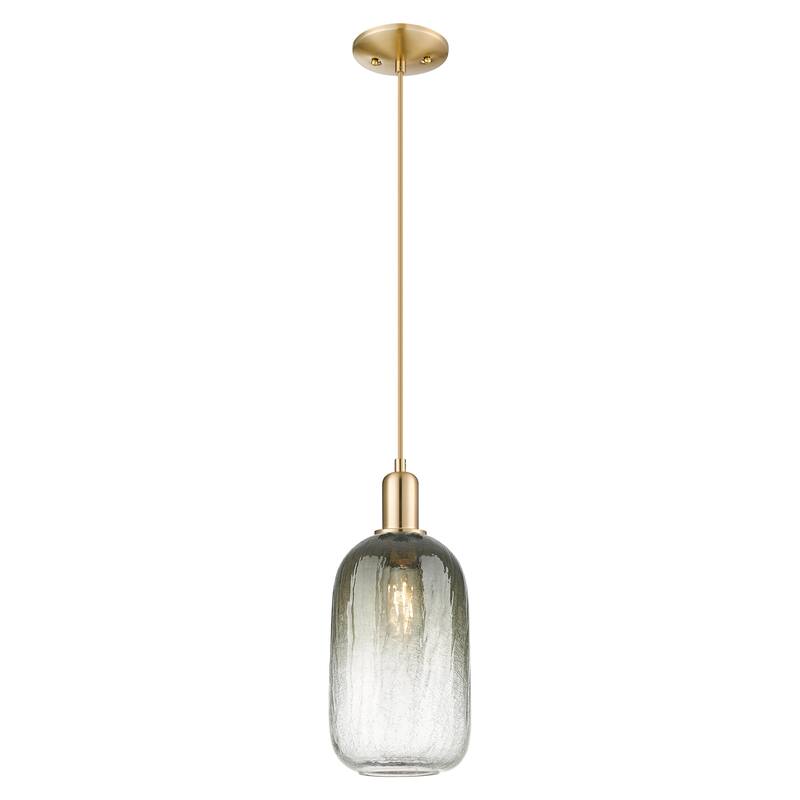Innovations Lighting Downtown Urban - Brookhaven Cloche - 1 Light 7" Cord Hung Mini Pendant - Champagne Bronze/Slate Shade