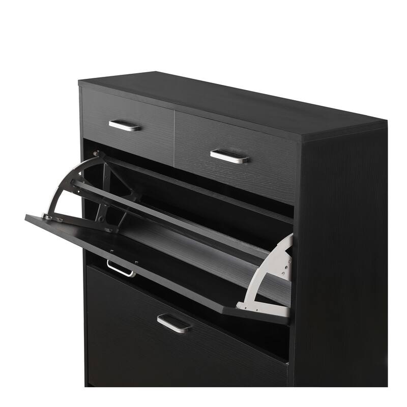 Large size Shoe Cabinet,Free Standing Tipping Bucket Shoe Rack Organizer