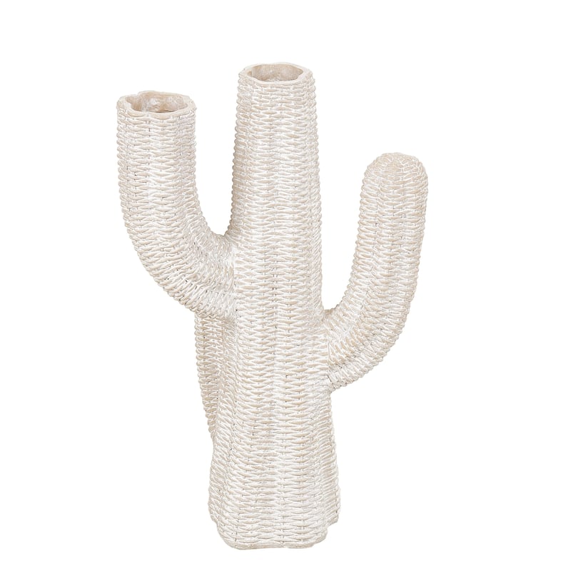 Resin Cactus Tall Textured Indoor Outdoor Planter - Cream - Roche River Decor