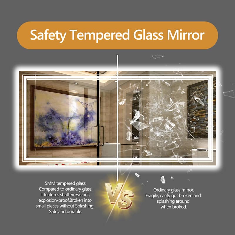 40x32 Inch Frameless LED Bathroom Mirror,Smart Mirror