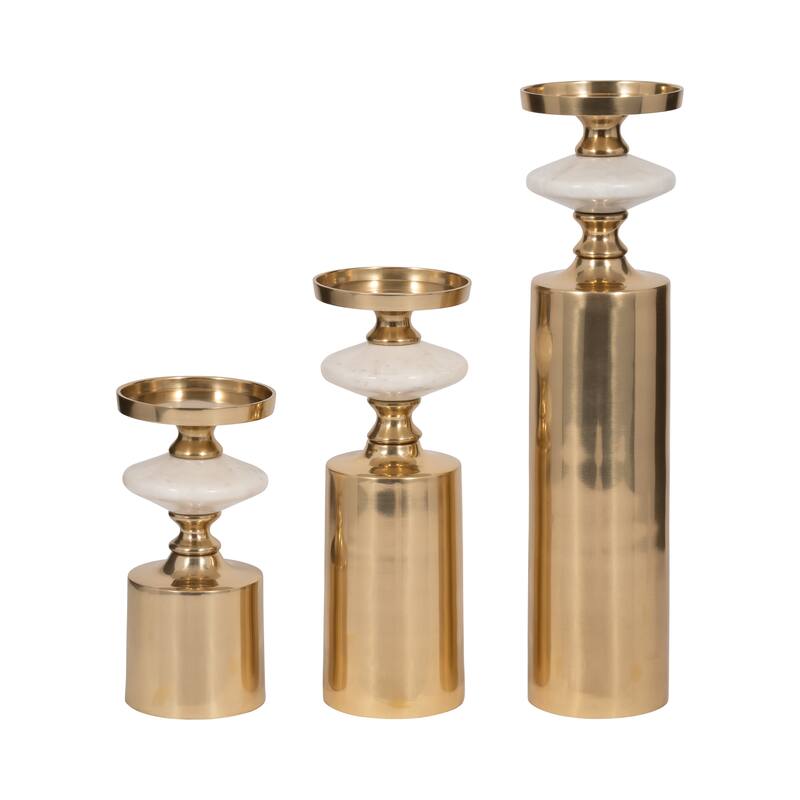 Modern Decorative Candle Holders with Silhouettes- Set of 3 - 9" - 12"