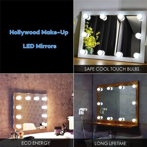 Shop Led Vanity Mirror Lights Makeup Lighting Kit W 10 Light Bulbs Makeup On Sale Overstock 31841630