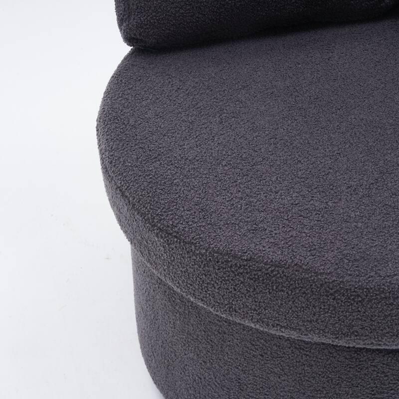 Modern Swivel Storage Chair With Back Cushion For Living Room