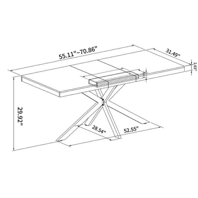 Extendable Retro Dining Table Set for 4, Two-Tone Wooden Table with Built-in Storage and 4 High-Back Chairs for Kitchen