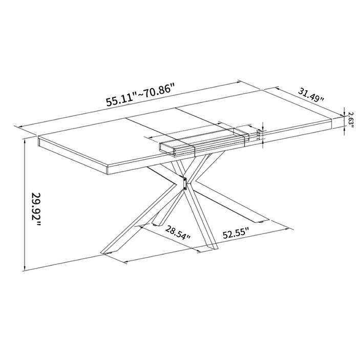 Retro Rectangular Stretch Table