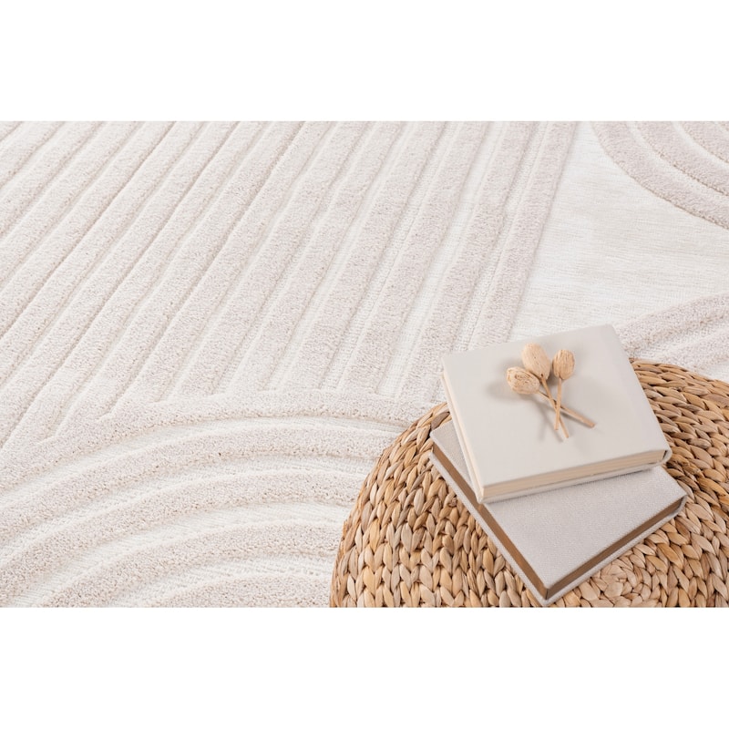 Lana Collection Transitional Geometric Cream Area Rug