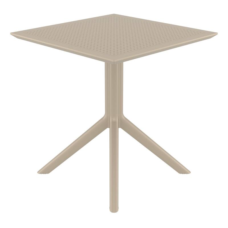 29.5" Taupe Brown Square Outdoor Patio Dining Table
