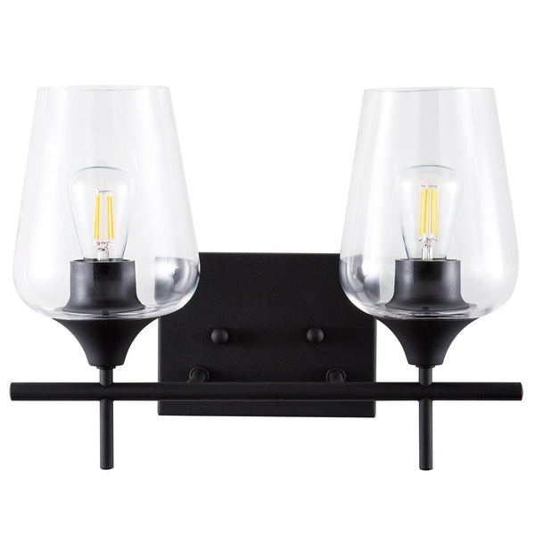 CO-Z Matte Black Vanity Light Sconce w Clear Glass Shade. Opens flyout.