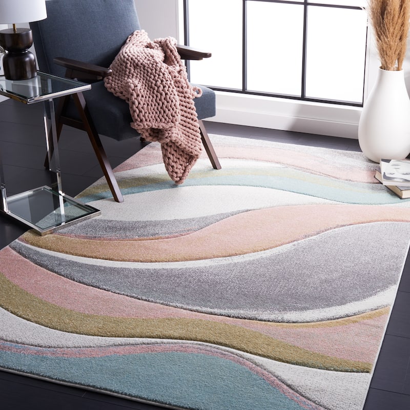 SAFAVIEH Hollywood Deep Mid-Century Modern Abstract Rug - 4' x 6' - Grey/Pink