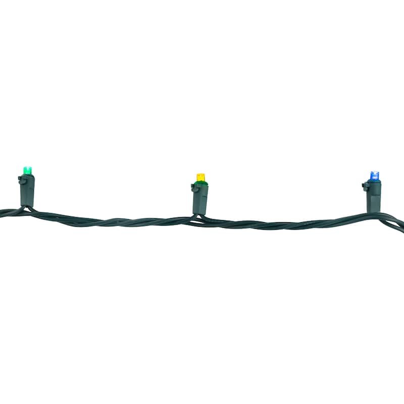 Wide Angle Christmas Lights - Multi-Color LED - 49' Green Wire - 200ct