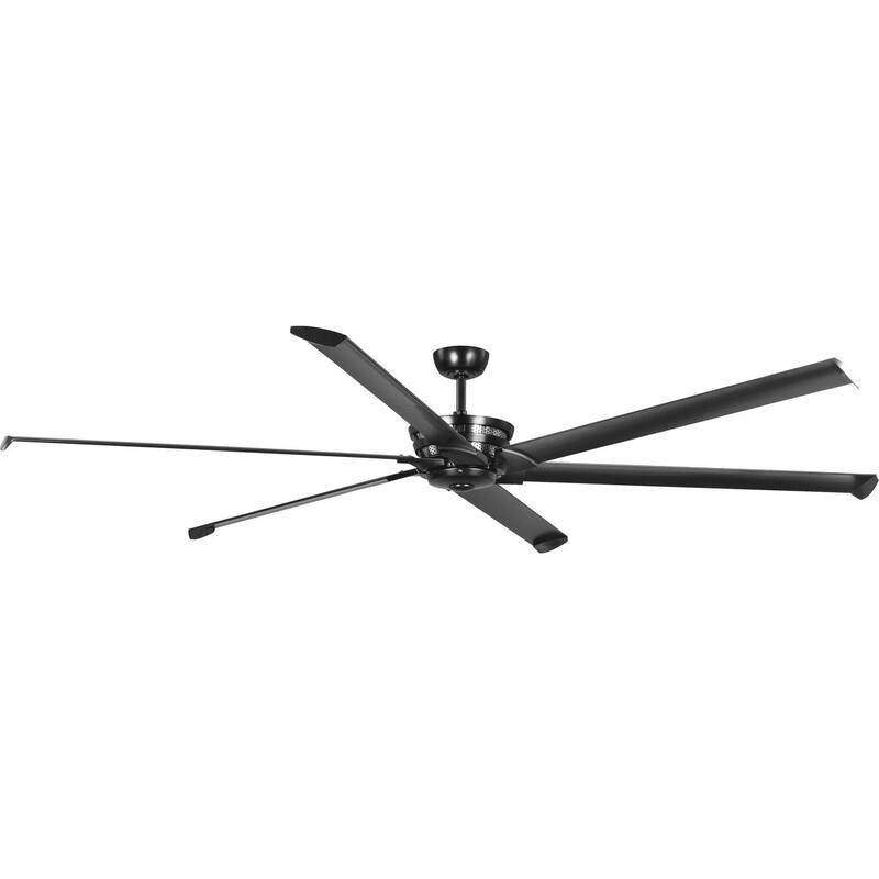Huff Collection Indoor Outdoor 96" Six-Blade Black Ceiling Fan - 14.560" x 44.560" x 13.970"